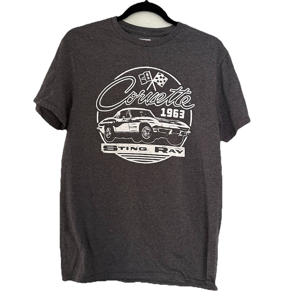 1963 Corvette GM Chevrolet Sting Ray Women's Graphic T-Shirt Size Medium Gray‎